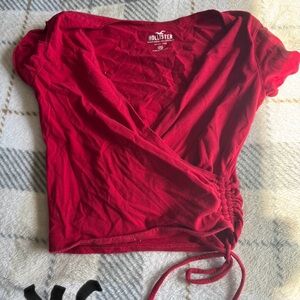 Hollister Red Wrap Top